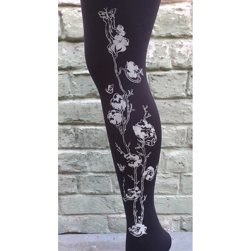 Fleurs de coton Noir